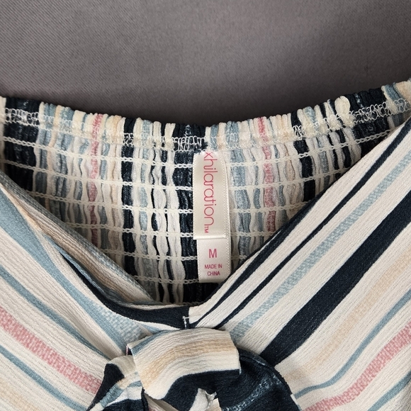 Xhilaration Summer Tank Blue and White Striped Women’s Jumpsuit - Picture 3 of 11